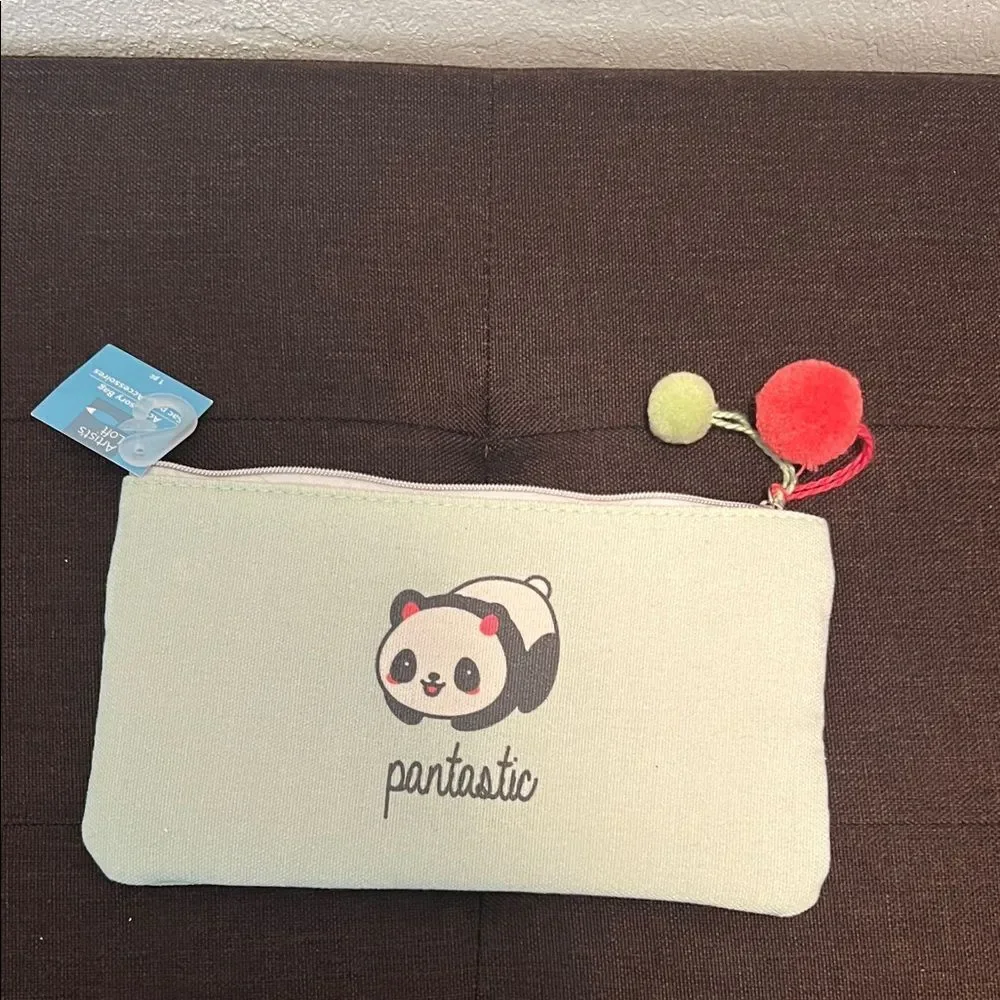 #1206+ Kids Panda Pouch - Cream and Red